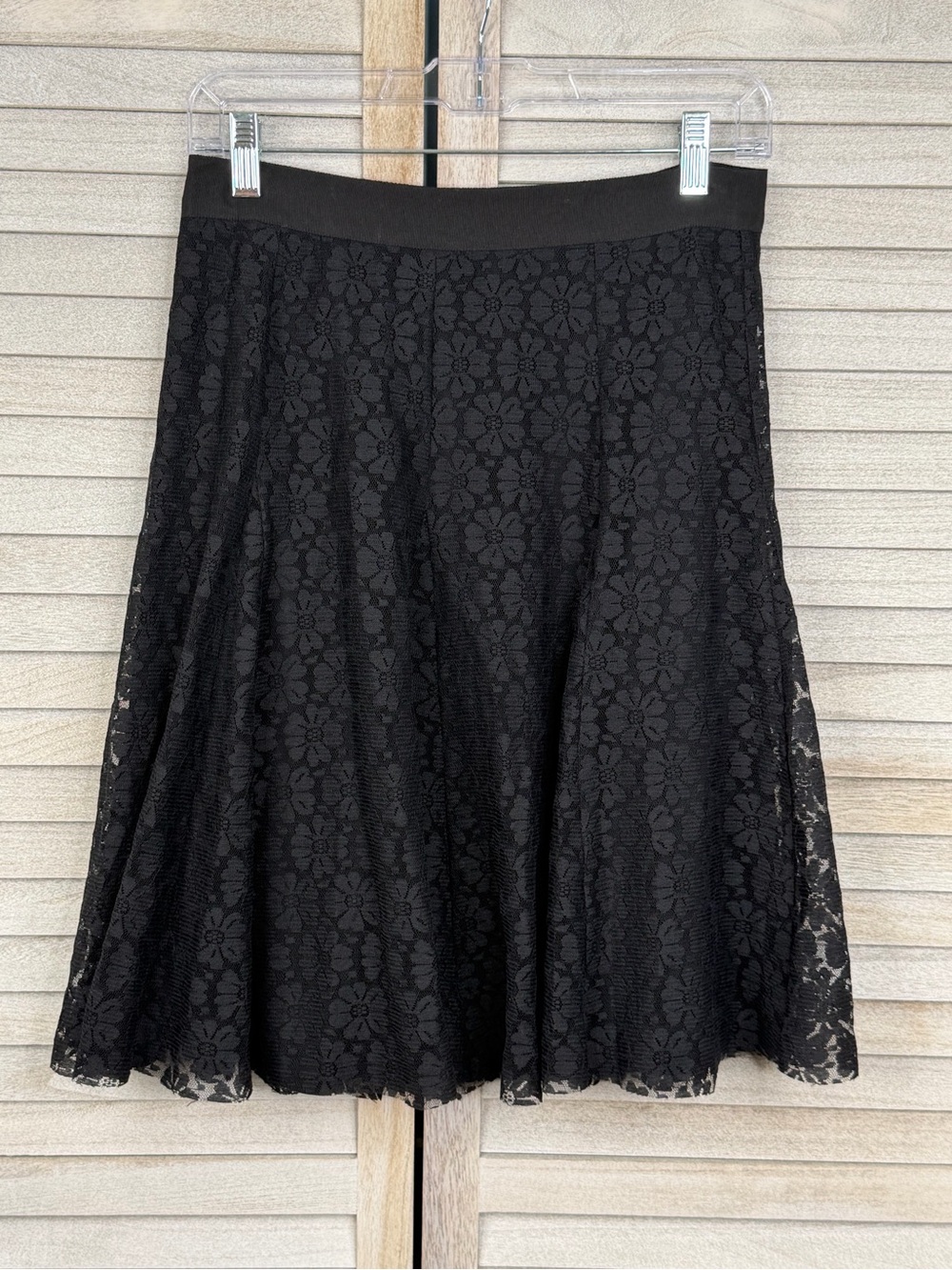 DKNY Women's Vintage 90's-Y2K Black Lace Whimsigoth Career Indie Flared Skirt-2